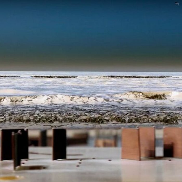 Metahaven, City Rising, 2014 .  Filmed, directed and designed by Metahaven .  Models by Constant Nieuwenhuys .  Words by Brian Kuan Wood. 
